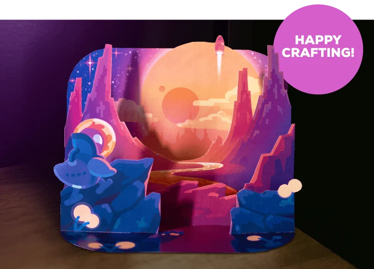 Happy Crafting! The finished Space Diorama scene