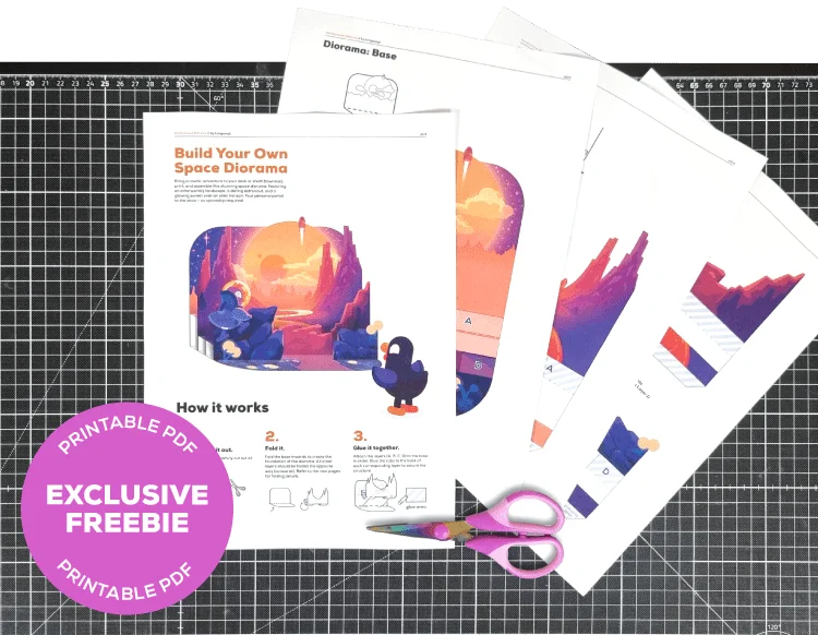 Exclusive Freebie: Printable PDF to make your own dreamy space scene
