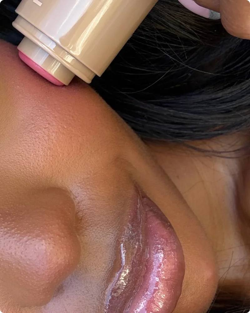 pocket blush in teacup + peptide lip tint in pretzel