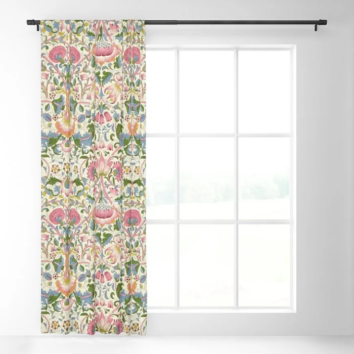 William Morris Vintage Lodden Blush Pink & Woad Blue Blackout Curtain Blackout Curtain