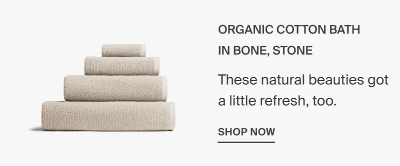 Organic Cotton Towels in Bone and Stone