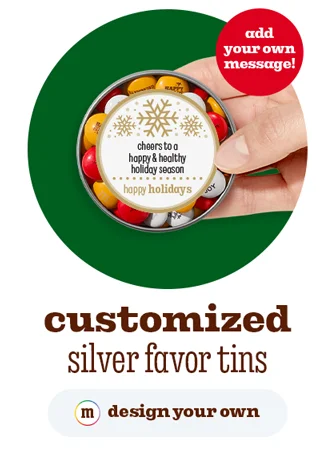 CUSTOMIZED SILVER FAVOR TINS