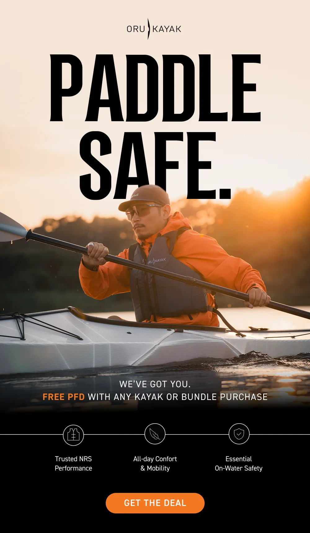 Paddle Safe. FREE PFD with any kayak or bundle purchase.