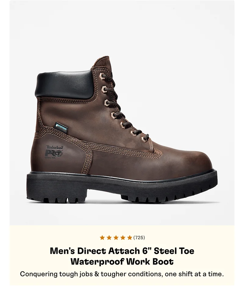 Men's Direct Attach 6 Inch Steel Toe Waterproof Work Boot