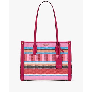 Market Striped Woven Straw Medium Tote