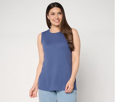 Denim & Co. Essentials Textured Knit Round Neck Tank Top