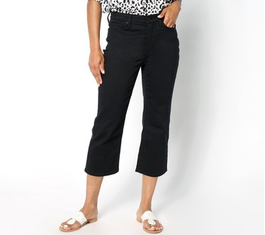 NYDJ High Rise Joni Capri in Cool Embrace - Black