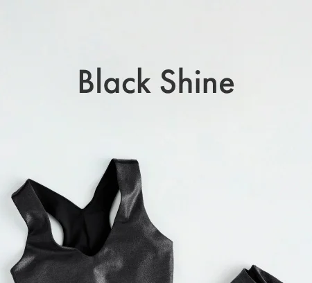 Heather Rib Black Shine Glow On Cropped Tank