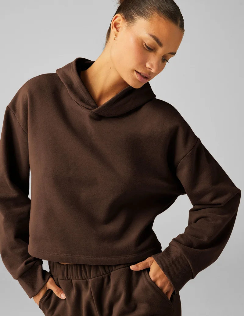 Image of Happiness Fleece Cropped Hoodie