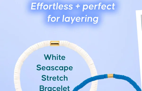 Effortless + perfect for layering. White Seascape Stretch Bracelet