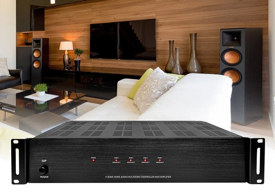 4-Zone 6-Source Home Audio Controller and Amplifier Kit
