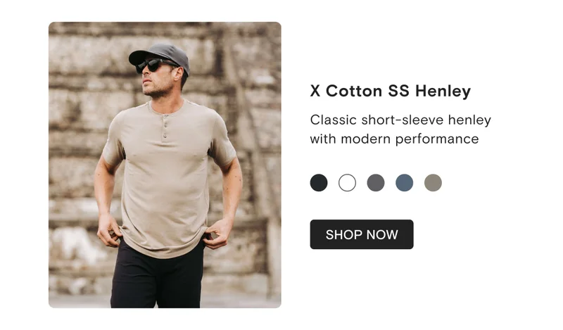 X Cotton Short Sleeve Henley
