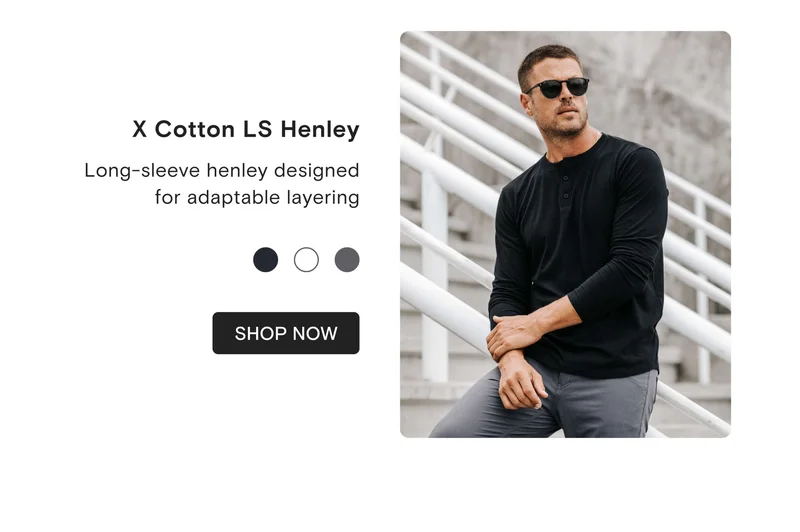X Cotton Long Sleeve Henley