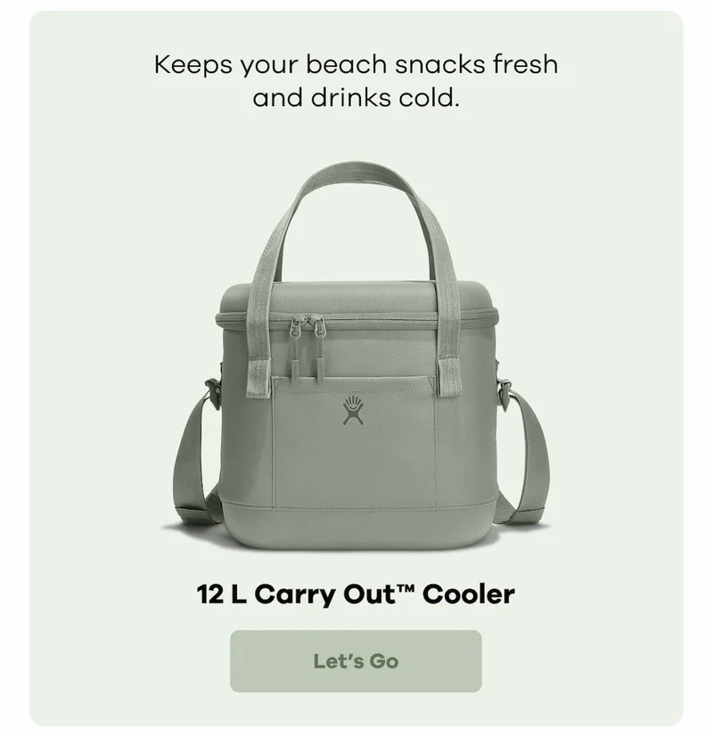 Keeps your beach snacks fresh and drinks cold. 12 L Carry Out™ Cooler. | Let's Go