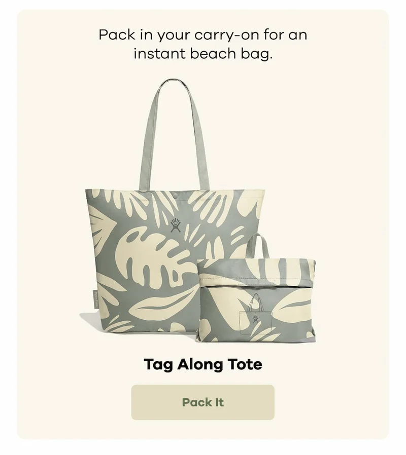 Pack in your carry-on for an instant beach bag. Tag Along Tote. | Pack It