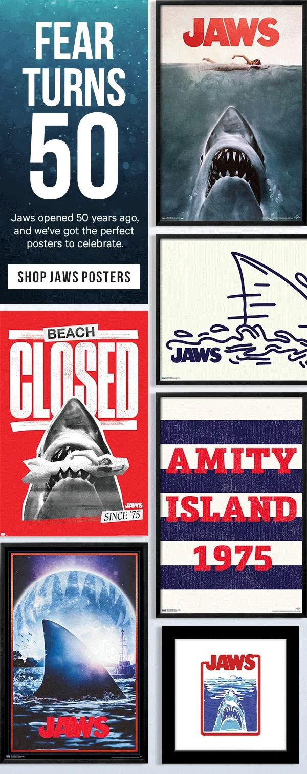 Fear Turns 50: Jaws opened 50 years ago, and we've got the perfect posters to celebrate.