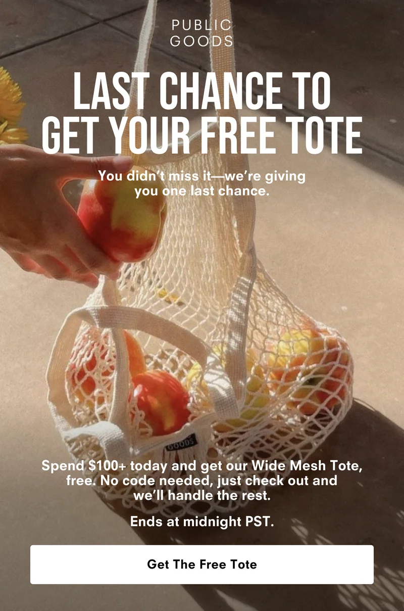 Free gift last chance