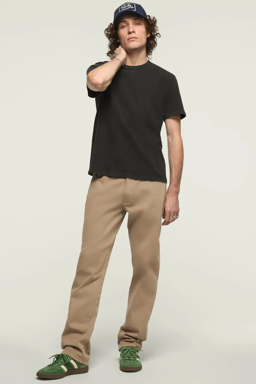 Image of Lucky Brand 410 Athletic Straight Daytripper - Men's Pants Denim Straight Leg Jeans in Cappuccino
