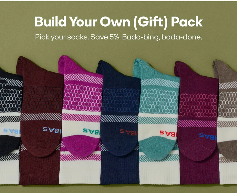 Build Your Own (Gift) Pack. Pick your socks. Save 5%. Bada-bing, bada-done.