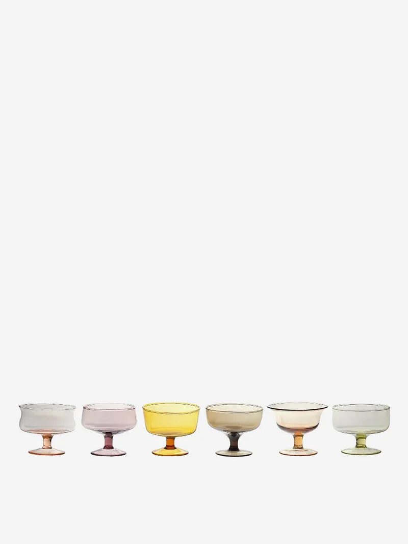 Image of BITOSSI HOME Small Ice Cream Glass (Set of 6) Mixed - Nuance Amber/Pink