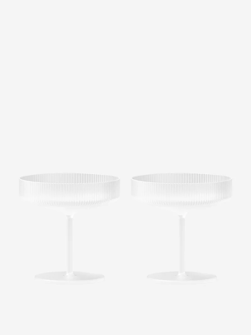Image of ferm LIVING Ripple Champagne Saucers - Set of 2 - Frosted