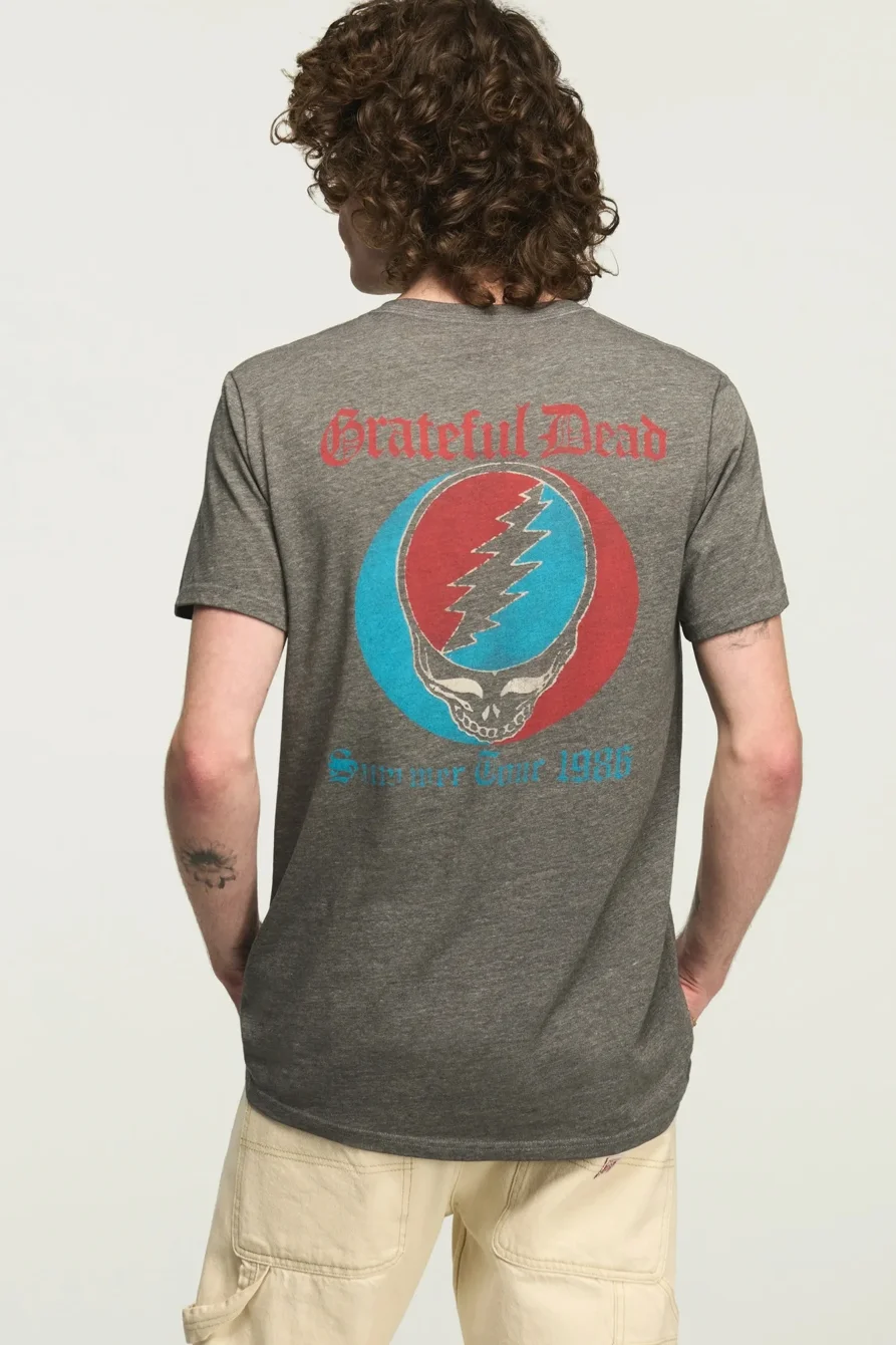 Image of Lucky Brand Grateful Dead Summer Tour Tee - Men's Clothing Tops Shirts Tee Graphic T Shirts in Jet Black