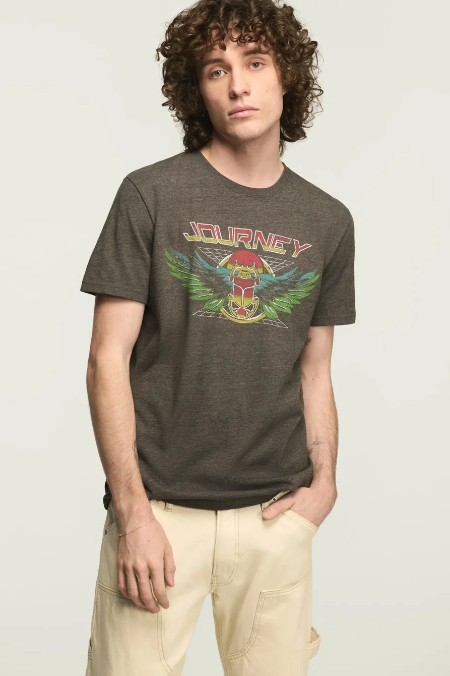 Image of Lucky Brand Journey Tapes Tee - Men's Clothing Tops Shirts Tee Graphic T Shirts in Beluga