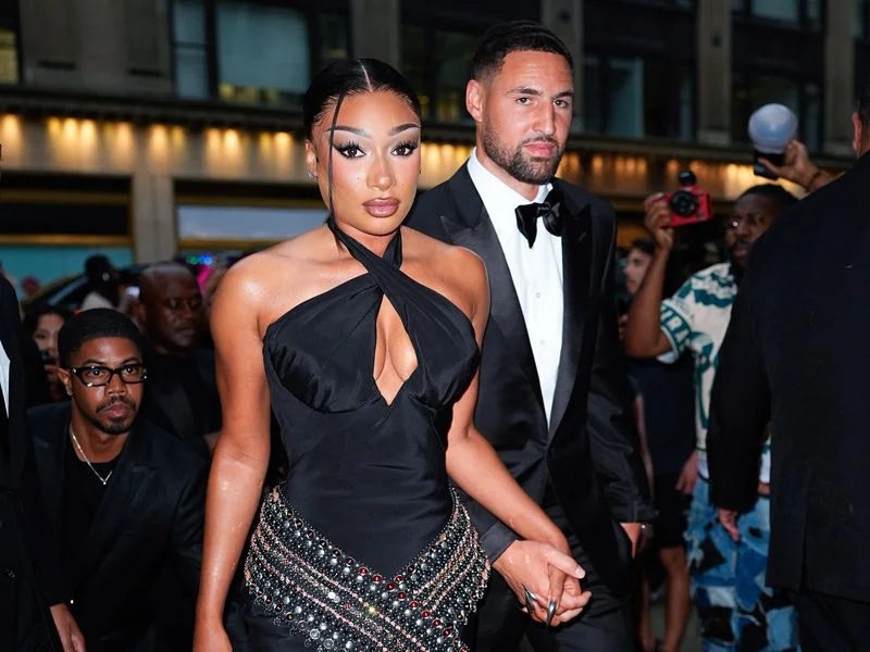 NEW YORK, NY - JULY 16: Megan Thee Stallion and Klay Thompson are seen on July 16, 2025 in New York City. (Photo by XNY/Star Max/GC Images) NEW YORK, NY - JULY 16: Megan Thee Stallion and Klay Thompson are seen on July 16, 2025 in New York City. (Photo by XNY/Star Max/GC Images)