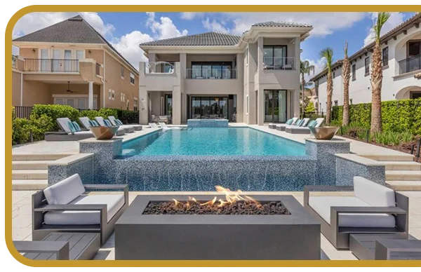 Lounge by your private pool in Kissimmee, Florida.