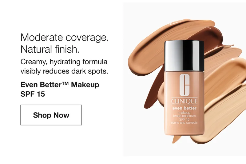 Moderate coverage. Natural finish. Creamy, hydrating formula visibly reduces dark spots. Even Better™ Makeup SPF 15 Shop Now