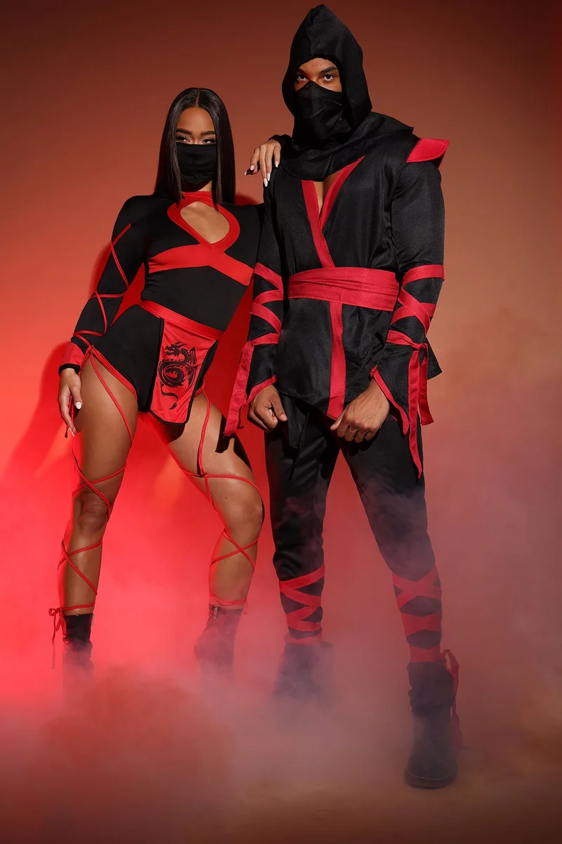 Image of Dragon Ninja 3 Piece Costume Set - Black/Red