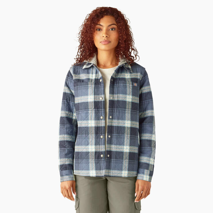 Women's Flannel Hooded Shirt Jacket