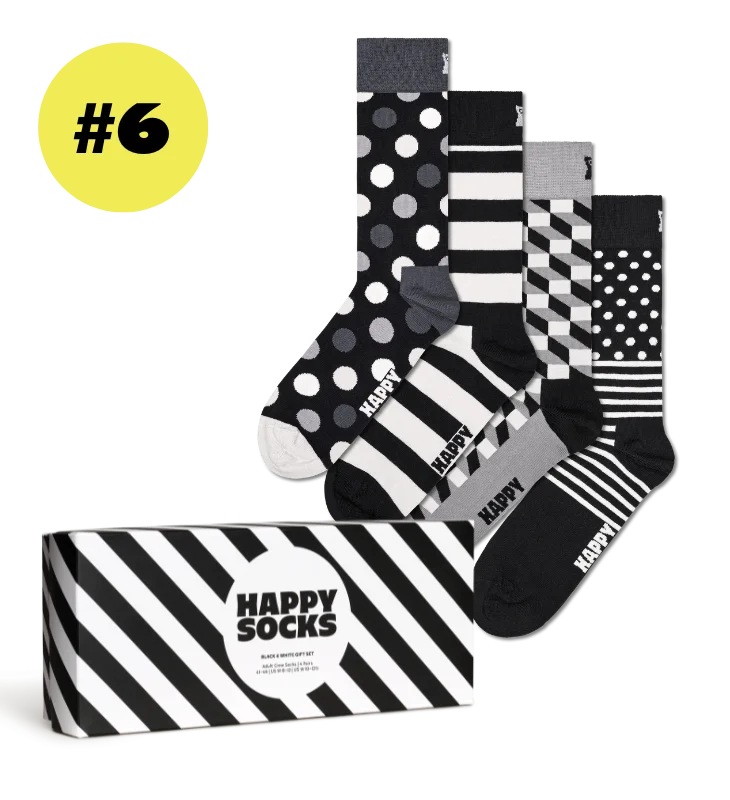 4-Pack Classic Black & White Socks Gift Set
