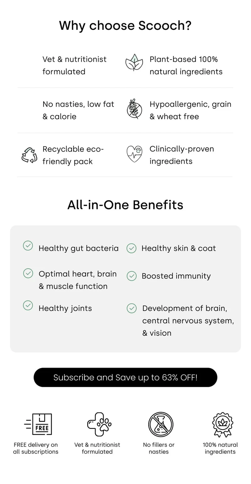 Why choose Scooch? All-in-One Benefits - Subscribe and Save up to 63% OFF!