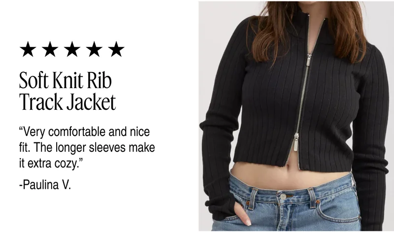 Soft Knit Rib Track Jacket