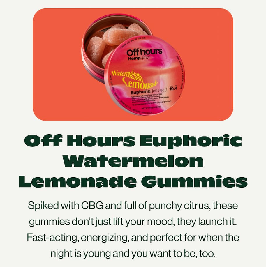 Off Hours Euphoric Watermelon Lemonade Gummies
