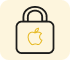 A lock with the Apple logo on it.