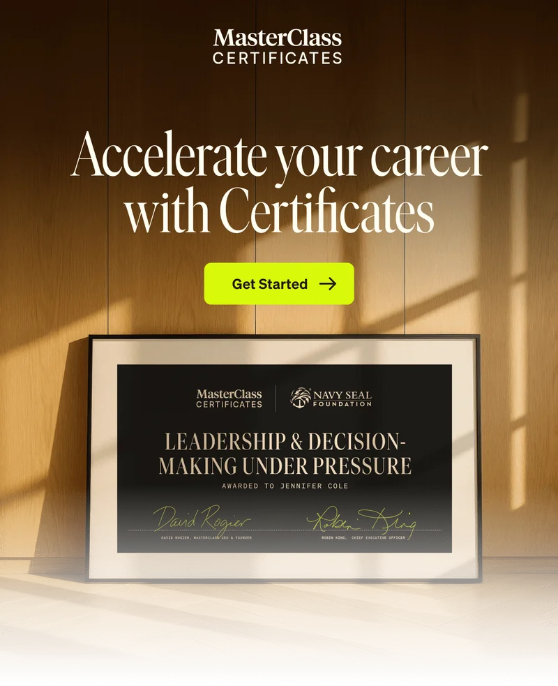 MasterClass Certificates – Accelerate your career with Certificates – Get Started