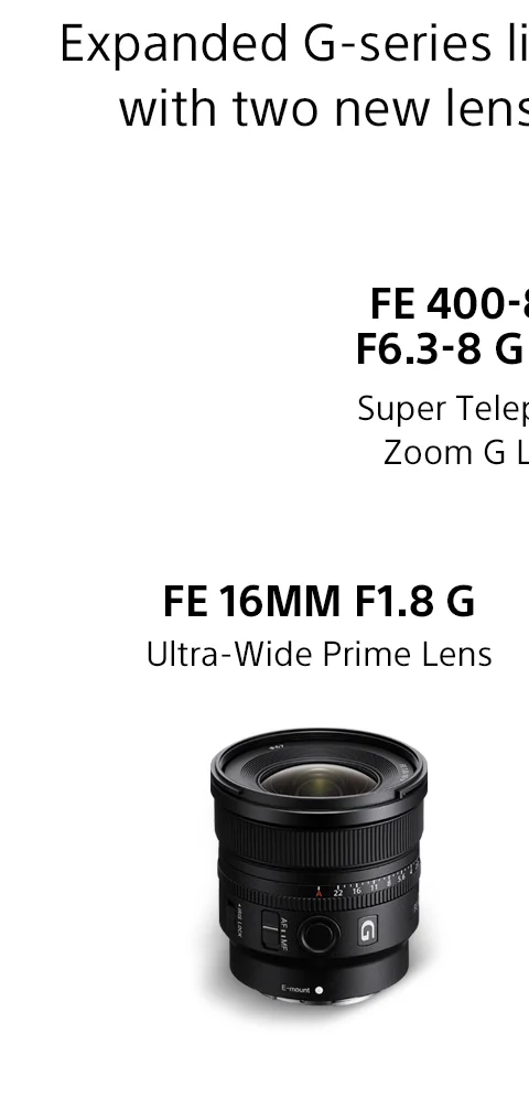 FE 16mm f1.8 G Ultra-wide Prime Lens