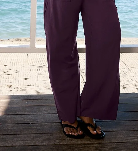 Easy Wide Leg Pant 31" in Brilliant Blackberry