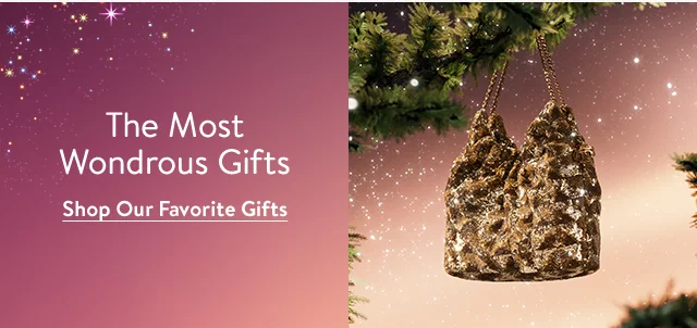 The most wondrous gifts. A sparkly gold handbag.