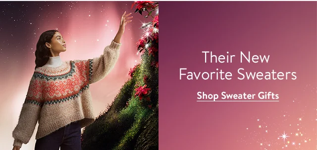 Their new favorite sweaters. Woman wearing a sweater.