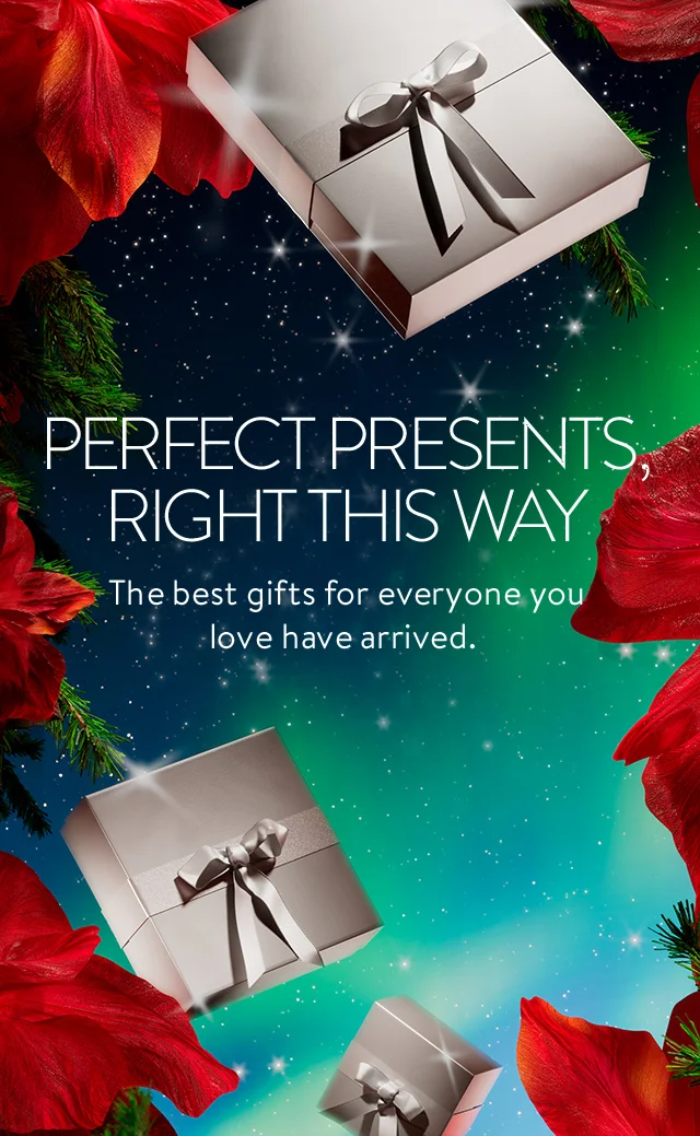 Perfect presents, right this way: the best gifts for everyone you love have arrived. Silver Nordstrom gift boxes.