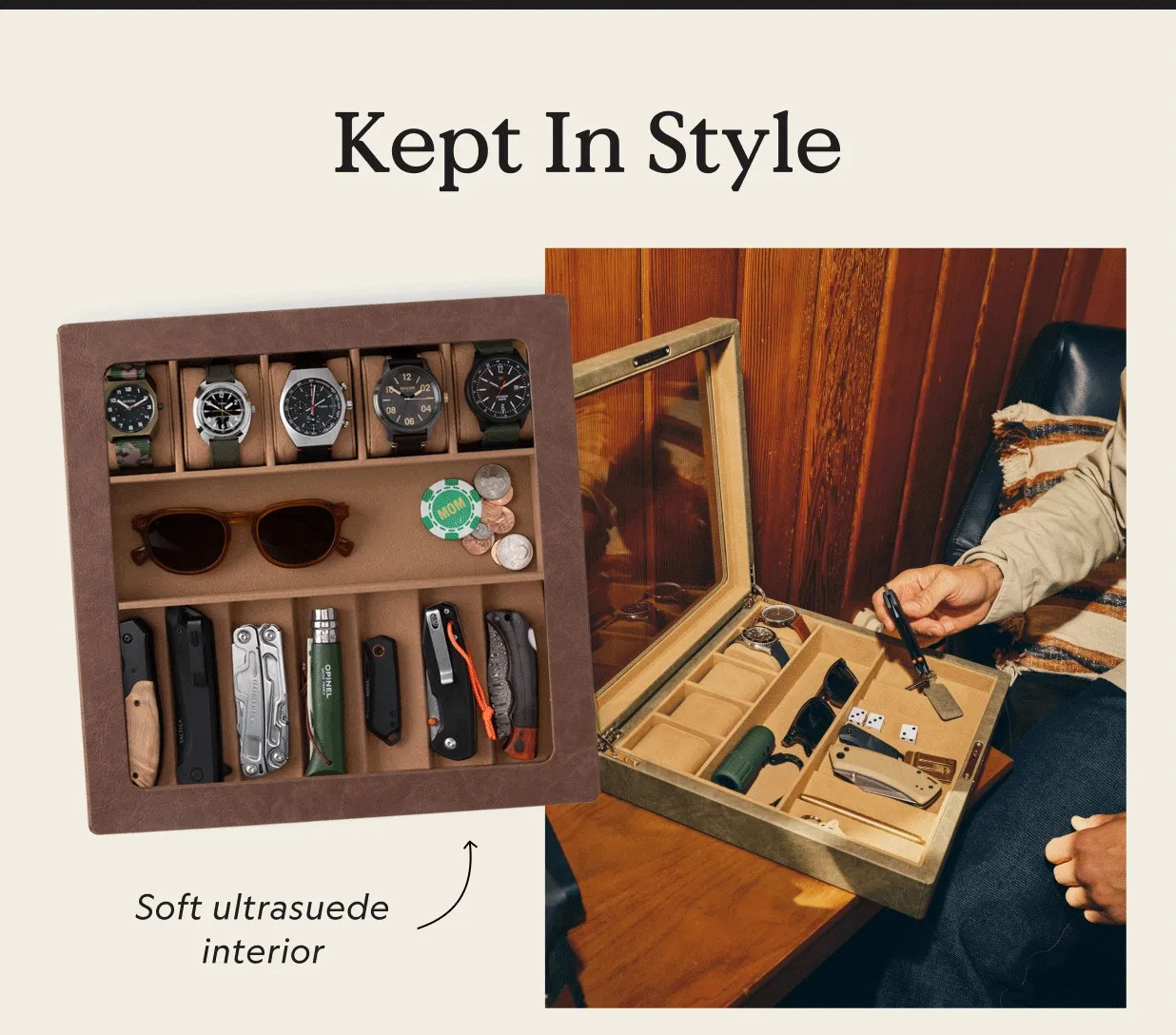 Pocket Knife and Watch Display Case