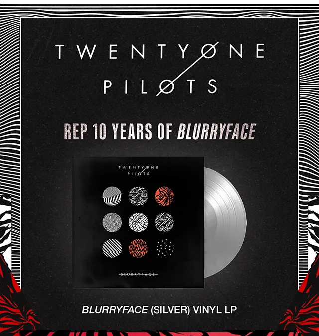 Twenty One Pilots. Rep 10 Years Of Blurryface. Blurryface Silver Vinyl LP