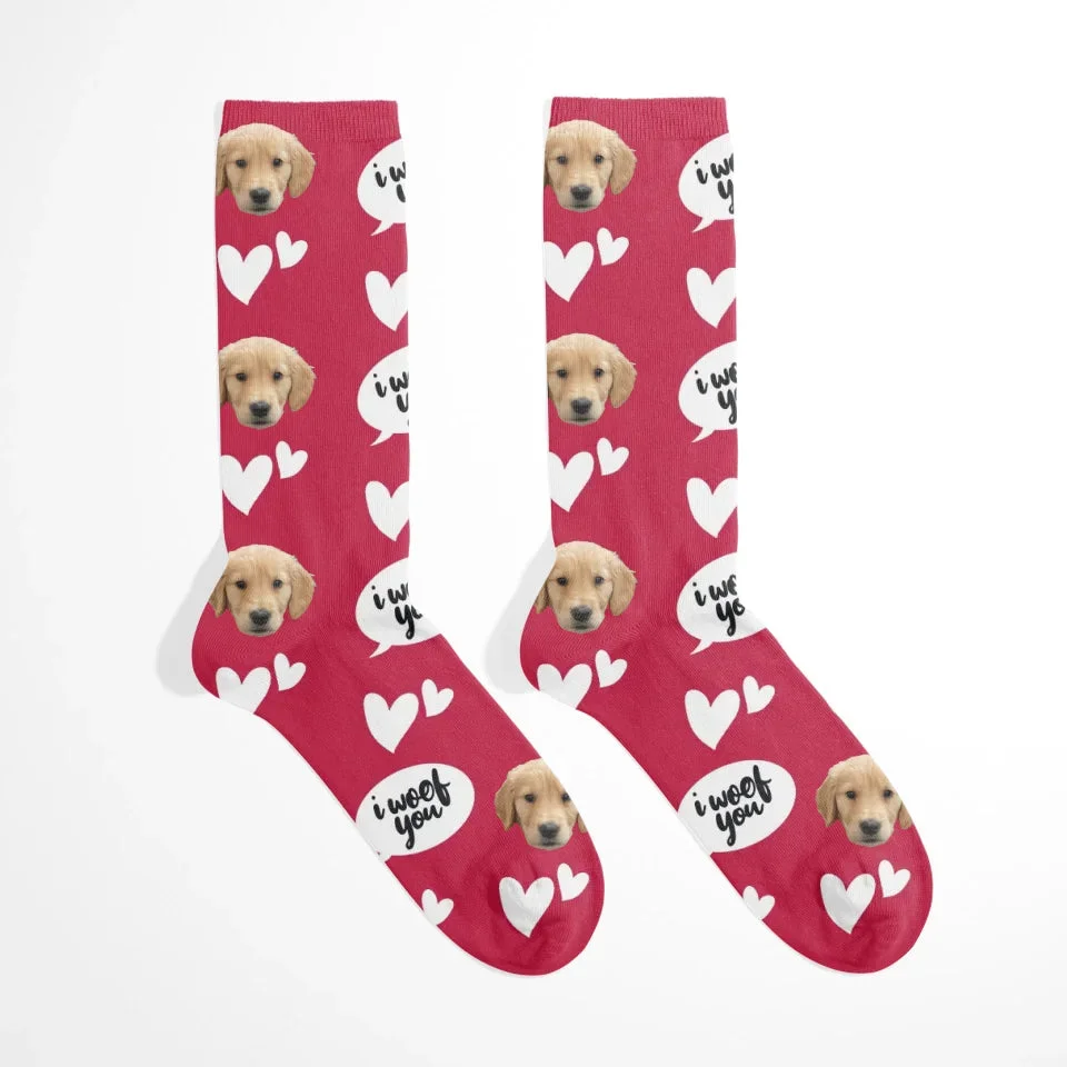 Image of I Woof You Pet Face Socks