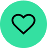 Image Description: A green heart icon