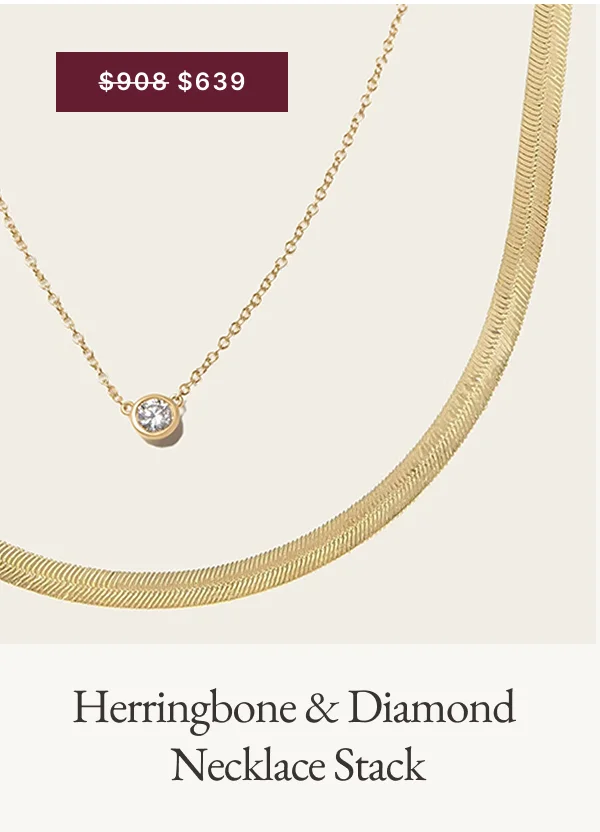 Herringbone & Diamond Necklace Stack >