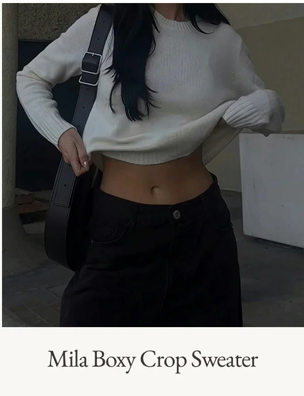 Mila Boxy Crop Sweater >