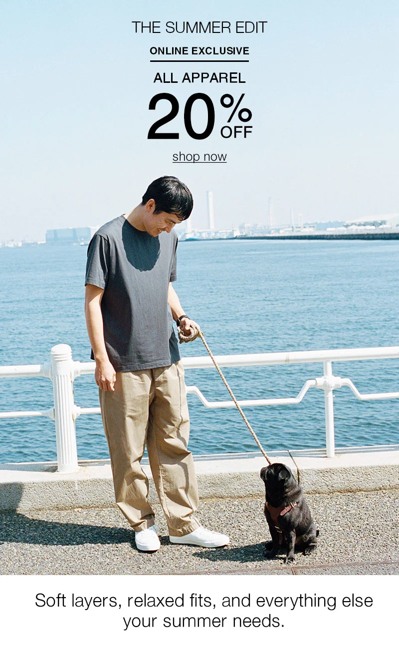 The Summer Edit: Online Only 20% OFF Apparel